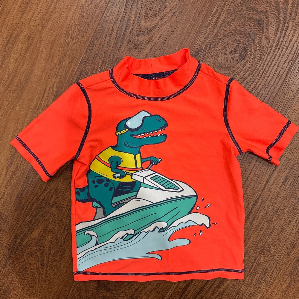 Carters 2T swim trunks and rash gaurd
